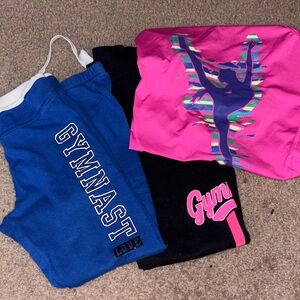 Justice Pink Gymnast Tank and 2 sweatpants size 7/8